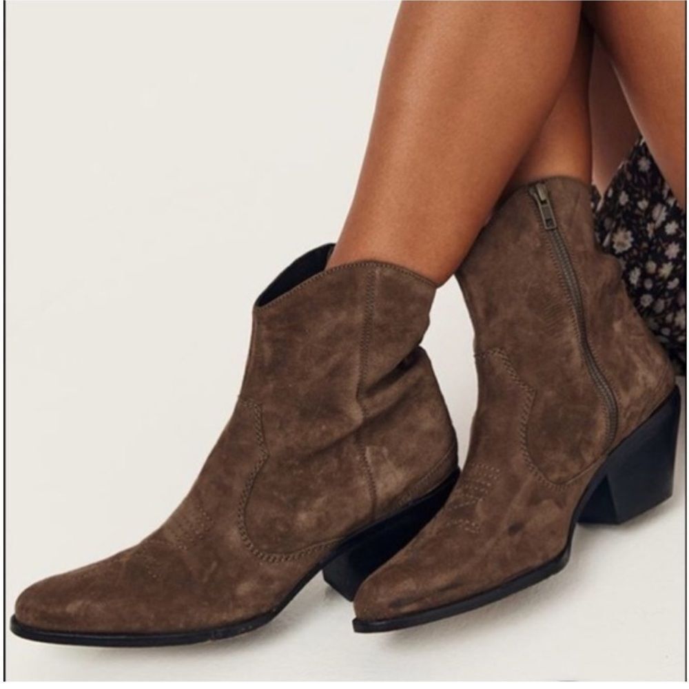 NEW SPELL & THE GUPSY SAFARI SUEDE ANKLE BOOT CHOCOLATE BROWN - Size 38 = US7.5